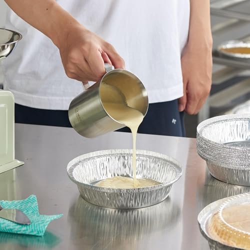CURTA 7" Round Aluminum Foil Pans with Clear Lids | Heavy Duty | Great for Broiling, Baking, Storage, Roasting, Takeout, Air Fryer | 120 Pack