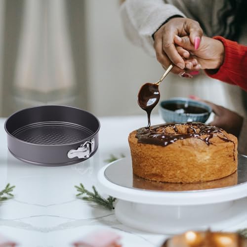 Springform Pan, Nonstick Cake Pan, Round cheesecake pan with leak-proof non-stick bottom removable bakeware.Cheesecakes, Pizzas and Quiches. (4+5+6 Inches)