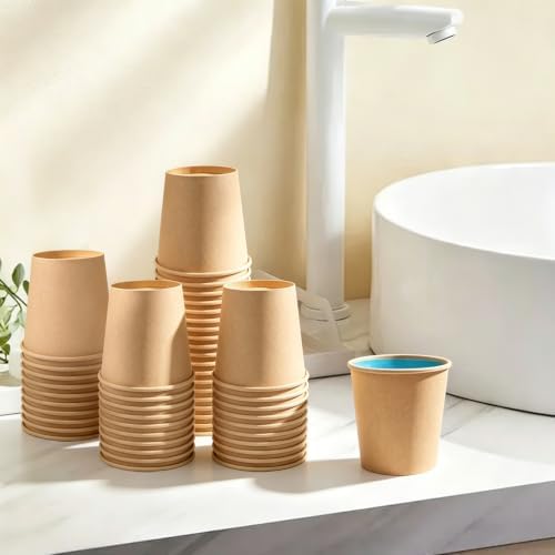 Lamosi 600 Pack 3 OZ Kraft Paper Cups, Disposable Bathroom Cups