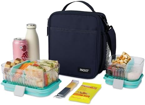 PackIt Freezable Crossbody Lunch Box, Midnight Navy