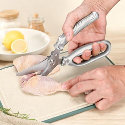 CHEN-KE Rust Resistant Heavy Duty Multipurpose Kitchen Shears-Silver