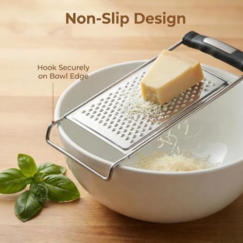 NACOLUS Classic Fine Cheese Grater & Zester,Stainless Steel Handheld