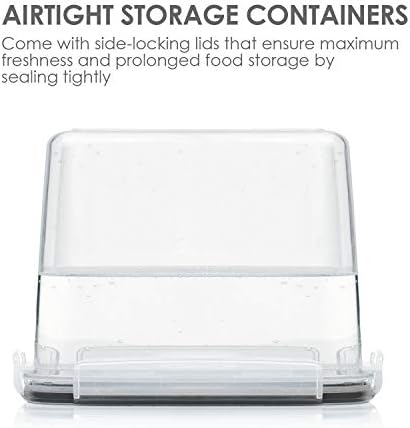 Vtopmart 3.6L Food Storage Containers, 4 PCS, Black