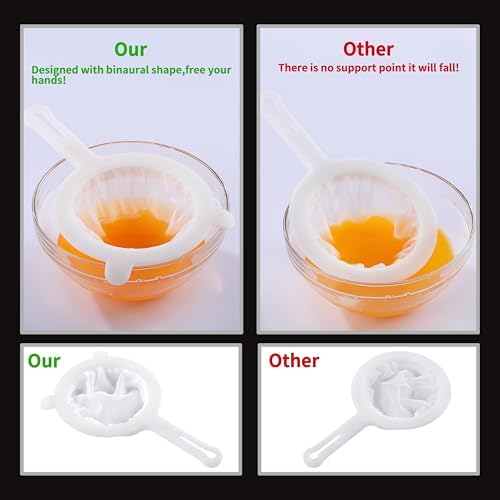 Fine Mesh Strainer, Plastic Strainer for Juice, Coffee, Honey, Nut Milk