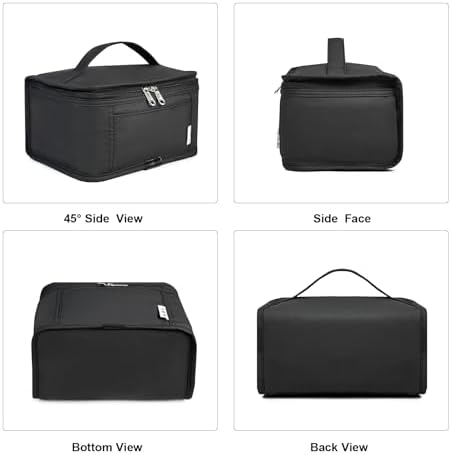 NOL Mini Insulated Lunch Bag for Women Men Kids | Small Leakproof Reusable Lunch Tote | Fits 6 Cans 330ml | Thermal Cooler for Work School Picnic Camping, Black, 5 Liters