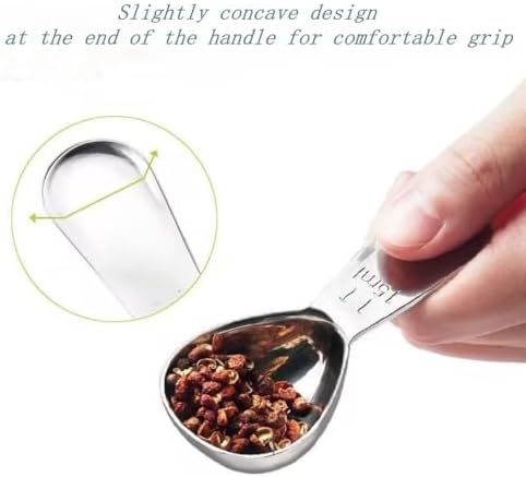 Coffee Scoop 15ml Stainless Steel Measuring Spoon Short Handle for Ground Coffee