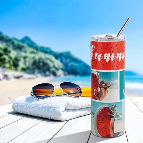 PYD Life 10 Pack Sublimation Blanks Tumblers Straight Skinny 20 OZ Bulk