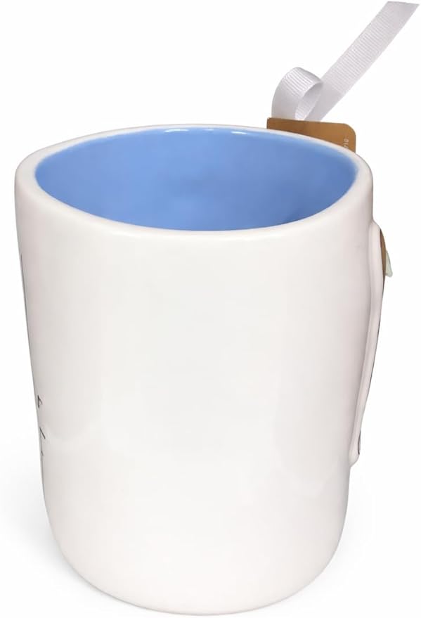Rae Dunn by Magenta Ratatouille Coffee Tea Ceramic Mug with Spoon, Blue - Oui Chef
