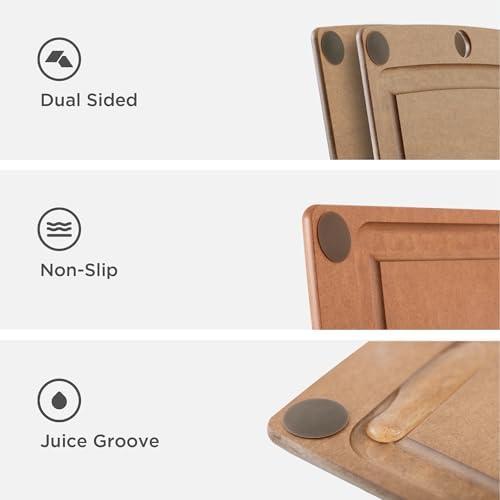 Epicurean All-In-One Cutting Board with Non-Slip Feet and Juice Groove - Non-toxic, Dishwasher Safe, Made in the USA, 10" x 7", Nutmeg