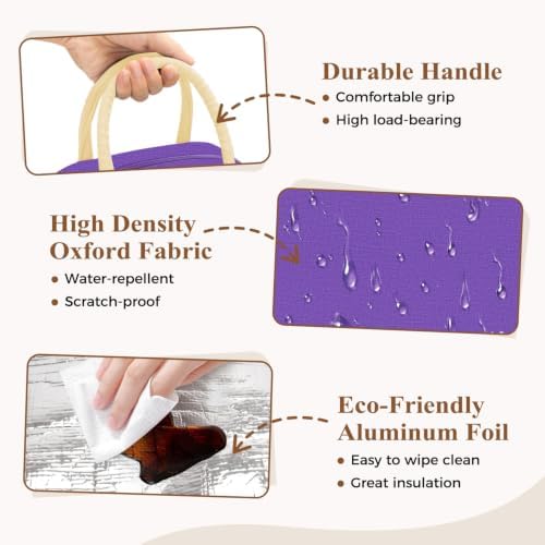 DALINDA Lunch Bag Lunch Box for Women Men, Insulated Lunch Bags Water-Resistant Cute Cooler Lunch Tote Bag, Reusable Large Capacity for Work Travel Picnic