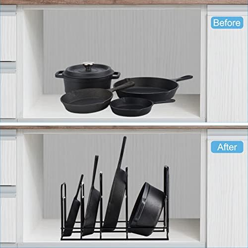 Toplife Heavy Duty Pan Organizer,5 Tier Storage Rack for Cast Iron Skillets