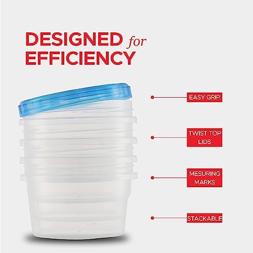 Tafura Freezer Containers, 10 Pack, 16 Oz, Leakproof BPA-Free Lids