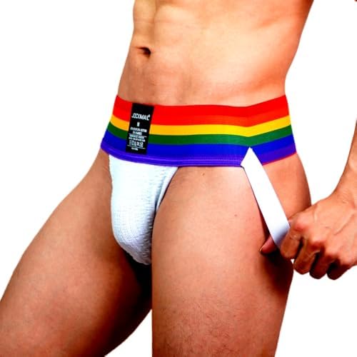 JOCKMAIL Mens Briefs Jockstrap Athletic Supporter Men Jockstrap Rainbow Men Sport Underwear Jockstrap for Gym Sport