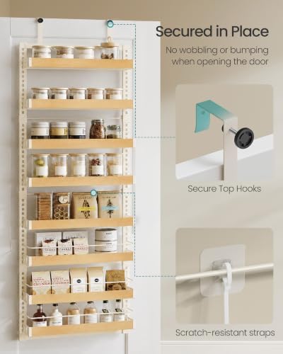 SONGMICS 8-Tier Over the Door Pantry Organizer, Adjustable Spice Rack