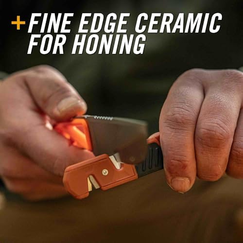 Gerber Edgefield Knife Sharpener, Dual Grit, Camping, Portable, Burnt Orange