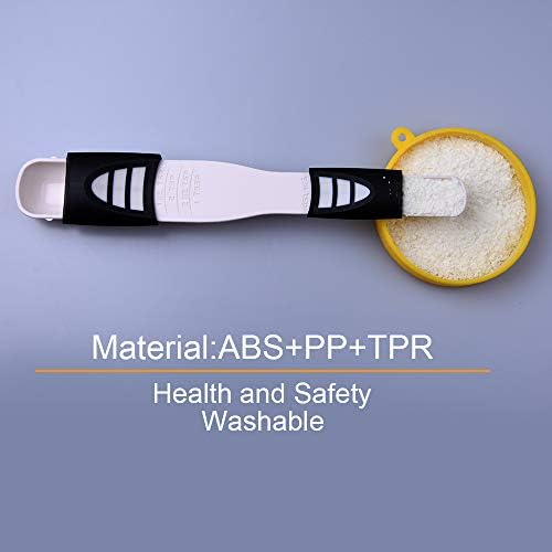 Adjustable Measuring Spoon White,Creative Double End Adjustable Scale, Eight Stalls Measuring Spoon,Measuring Dry/Semi-Liquid Ingredients,Metering Spoon for Baking,Cooking,Coffee,Sugar,Salt,Powder.