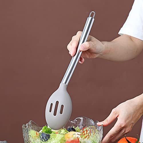 Berglander Cooking Spoon, Non-stick Silicone Slotted, Basting Spoon For Cooking, Kitchen Serving Dishwasher Safe, Easy to Clean