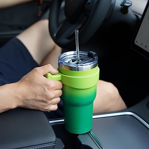 BJPKPK 20 oz Tumbler with Handle & Straw, Insulated Stainless Steel Mug