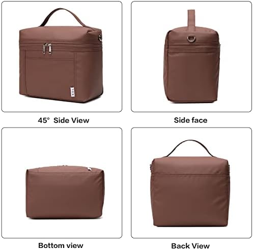 NOL 8L Insulated Lunch Bags for Women Cooler Bag Lightweight Nylon Waterproof Lunch Box For WorkMedium(normal), Coffee
