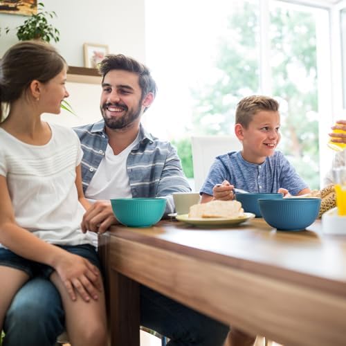 Unbreakable Cereal Bowls 24 oz, Plastic Reusable Light Weight Bowl, Set of 6,Lightweight Bowls Made of Wheat Straw Fiber Ideal for Salad, Soup, Ramen, Noodles, Oatmeal, Rice,Snack