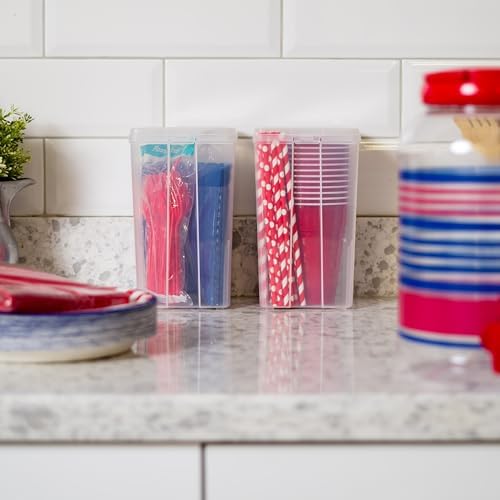 IRIS USA Flip Top Storage Containers |Made in USA| Medium (10-Pack) - Clear