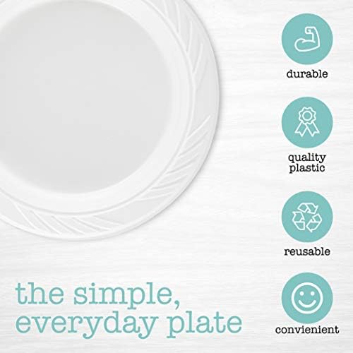 200 Count Disposable 6 Inch White Plastic Dessert Plates