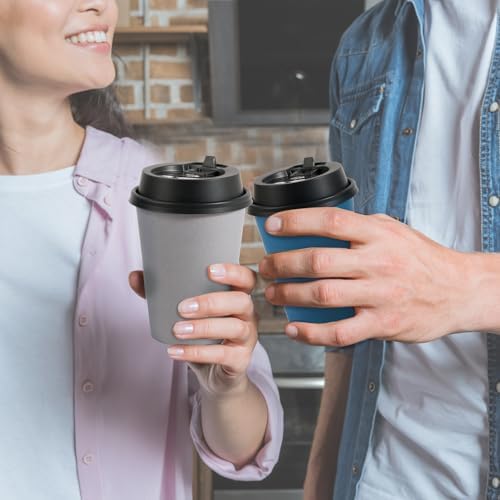 LITOPAK 100 Pack 12 oz Disposable Paper Coffee Cups with Lids