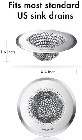4 Pack Kitchen Sink Drain Strainer,Patented Reversible Chain Mesh Basket