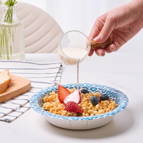 MUCHII 20 Oz Paper Bowls 180 Count Disposable Bowls, Printed Soak Proof Large Bowls for Breakfast, Lunch, and Dinner Meals