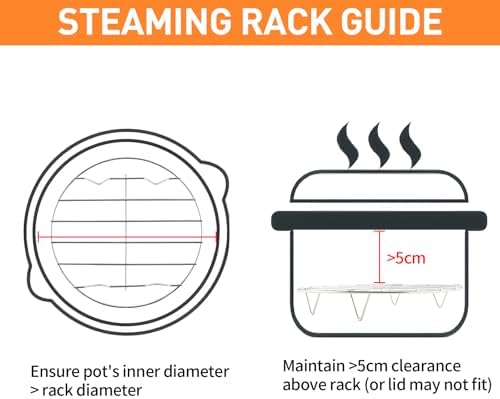 TamBee 7 Inch Round Cooking Rack Air Fryer Rack Cooking Steaming 304 Stainless Steel Round Rack Cross Wire w Stand Cookware for Air Fryer Pressure Cooker Canning 2Pcs(2,7Inch)
