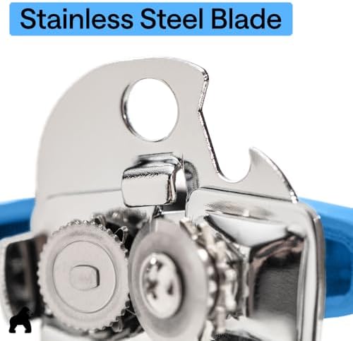 GORILLA GRIP Upgraded Model Stainless Steel Manual Can Opener, Aqua