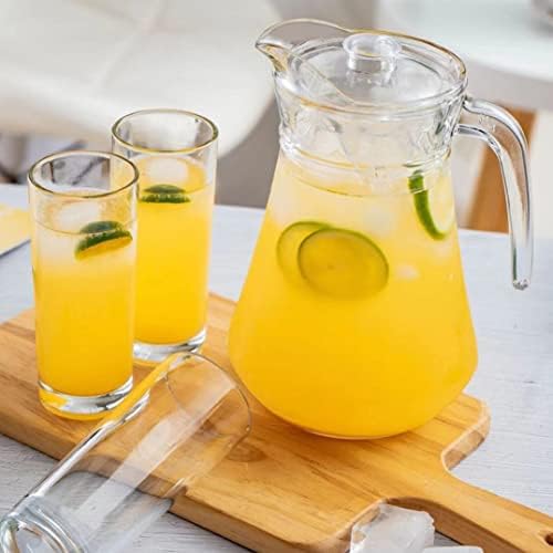 SOUJOY 2 Pack Plastic Pitcher, 68Oz Clear Iced Water Jug with Lid and Handle, Heat Resistant BPA-Free Tea Pitcher for Lemonade, Juice, Milk, Cold or Hot Beverage