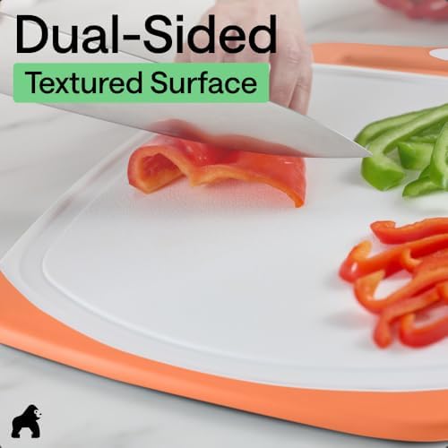 GORILLA GRIP BPA-Free Reversible Cutting Board, Set of 3, Lime Orange Lemon