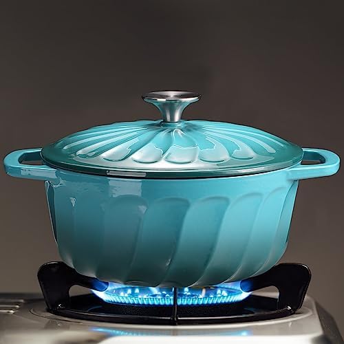 Enameled Cast Iron Dutch Oven Pot with Lid, 3 QT Small Dutch Oven