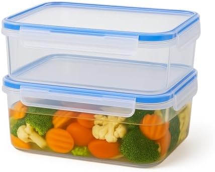 Tribello 115 oz Large Airtight Food Storage Containers with SnapTight Lids – Clear, Stackable, BPA-Free Meal Prep Containers for Kitchen, Freezer & Pantry – 2-Pack