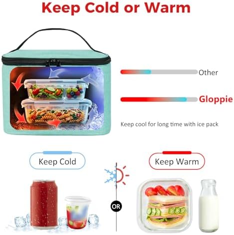 Gloppie Lunch Bag, Insulated Lunch Box for Adults & Kids, Green-M