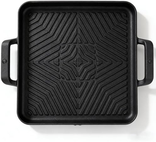 Cast Iron Grill Pan, Skillet Steak Pan (10 inch)