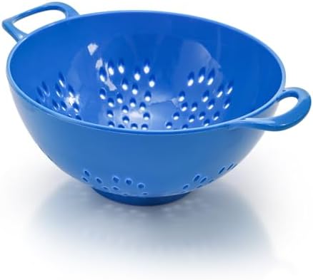 Noamus 8 Pack Mini Colander for Kitchen, 6 Inch Plastic Berry Bowl with Double Handles, Small Compact Food Strainers, Perforated Round Fruits Basket for Vegetables Pasta, BPA-Free, Food-Safe(8 Colors)