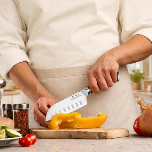 imarku Santoku Knife 5 Inch, Ultra Sharp Chef Knife with Pakkawood Handle
