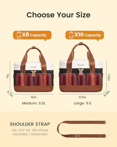 LOVEVOOK Insulated Lunch Bag for Women & Men - Cooler Lunch Tote and Lunch Box for Work and Travel, Coffee-khaki-black