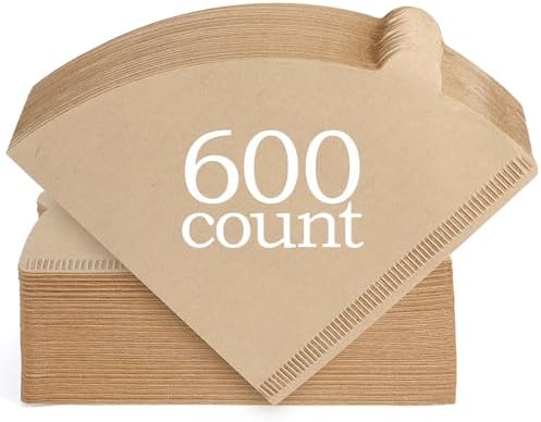 Niveaya 600 Count Cone Coffee Filters, Size 02 Natural Unbleached Paper Coffee Filter, Disposable Cone Filters for Pour Over and Drip Coffee Maker (2-4Cup)