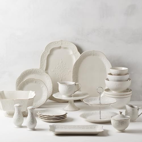 Lenox French Perle White Tall Salt and Pepper Set -