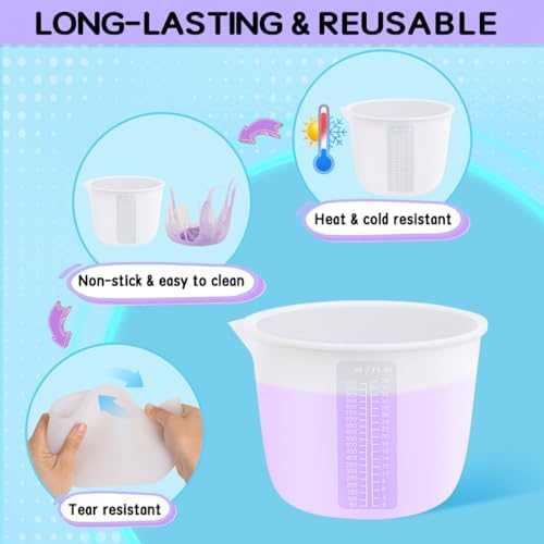 Extra Large Silicone Measuring Bowl Set for Epoxy Resin 2000ml & 1000ml