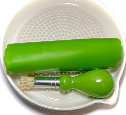 BonCera, Premium Ceramic Garlic Grater Plate Set - Large White Modern
