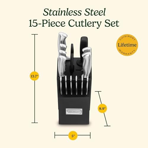 Cuisinart 15-Piece Stainless Steel Hollow Handle Block Set, C77SS-15PK