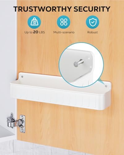 Nieifi Spice Rack Wall Mount, 4 Pack White, 2" Depth, Screw/Adhesive