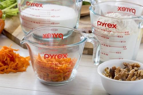 Pyrex Essentials (3-Pack) Glass Measuring Cups Set (1, 2 & 4 Cup)