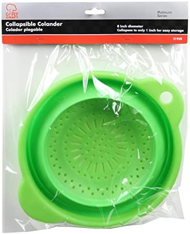 Chef Craft Select Silicone Plastic Colander, 8 inch, Color May Vary