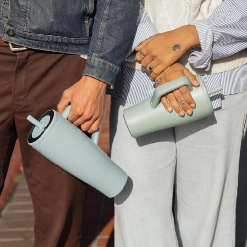BrüMate Era 40 oz Tumbler with Handle & Straw | 100% Leakproof Insulated Water Bottle Tumbler with Lid & Flexible SoftSip Straw | Made of Stainless Steel | Cup Holder Friendly | 40oz (Petal Pink)