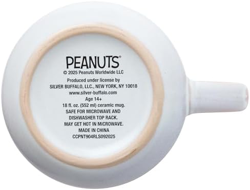 Silver Buffalo Peanuts Snoopy Hearts Love, Reactive Glaze Pottery Mug, 18oz